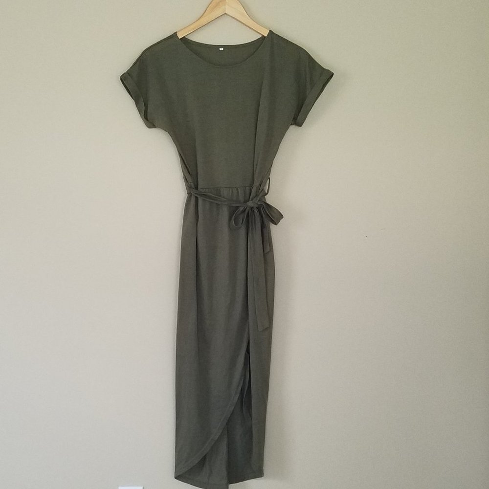 Hi-lo wrap dress